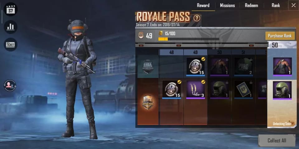 Аккаунт PUBG Mobile - скины на оружие; Royale Pass: 7 (49 lvl) сезон скриншот